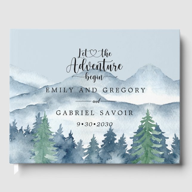 Aventure commence Rustic Forest Mariage Livre d'in (Recto)