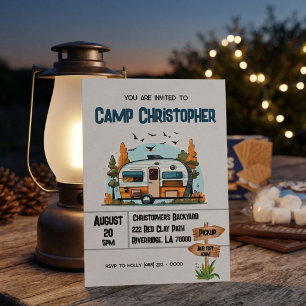 Aventure de camping d'anniversaire pour garçons
