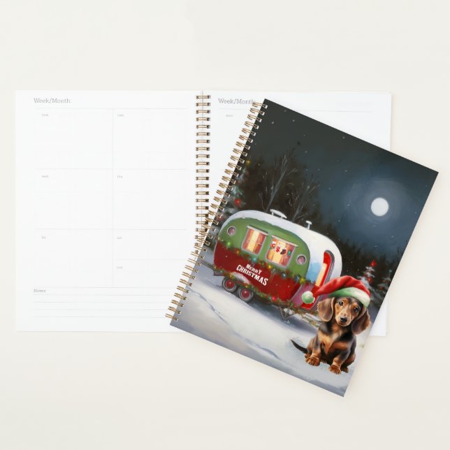 Aventure de Noël de la caravane de Dachshund d'hiv (Devant avec enveloppe)