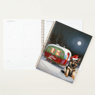 Aventure de Noël en caravane de berger allemand en