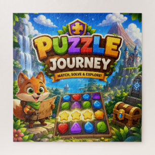 Aventure de puzzle de renard mignon pour enfants -