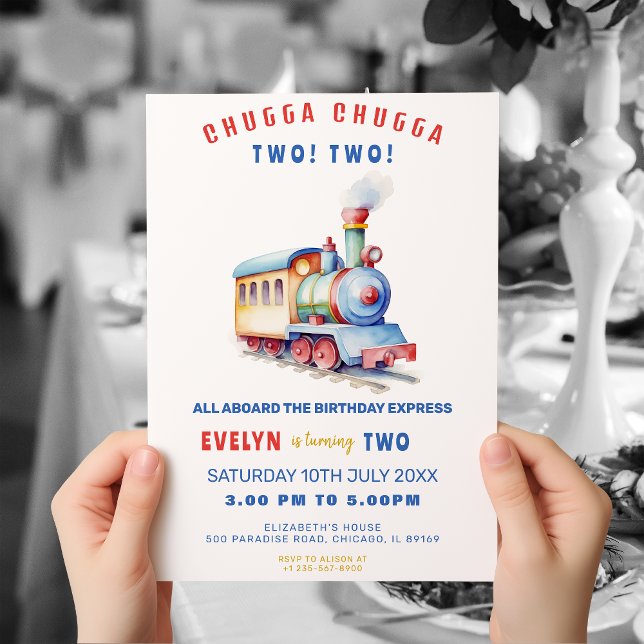 Aventure ferroviaire modifiable Invitation d'anniv (Créateur téléchargé)