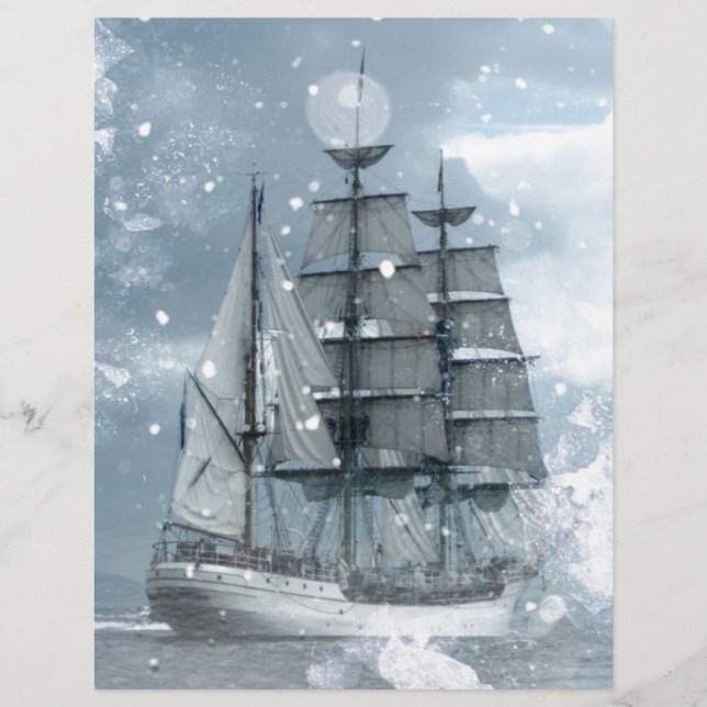 aventure hiver tempête de neige vintage bateau pir (Devant)