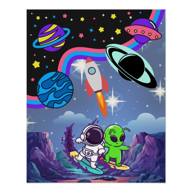 Aventure lumineuse dans l'espace - Art mural pour  (Devant)
