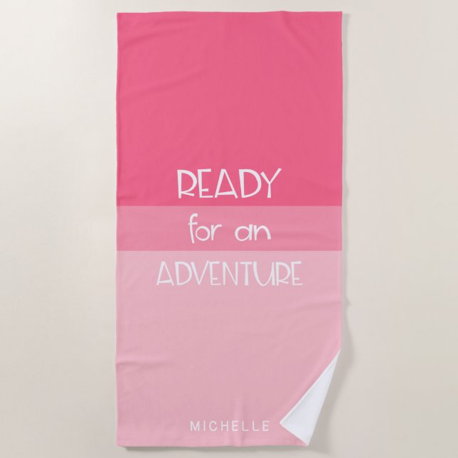 Aventure Ombre rose | Serviette de plage Monogram (Devant)