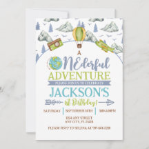 Aventure originale 1er anniversaire Invitation