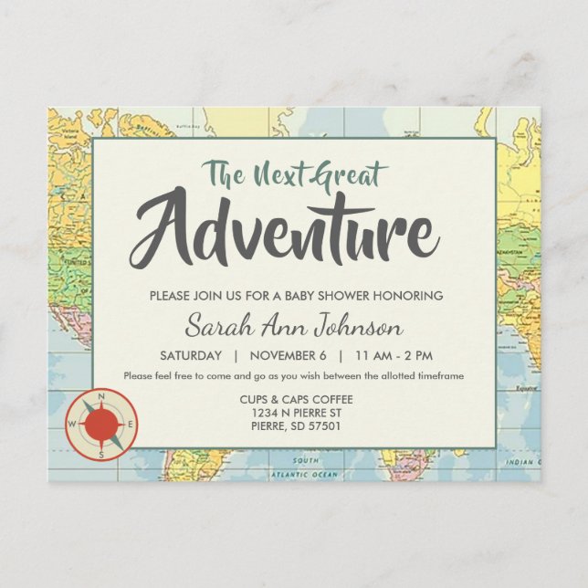 Aventure | Voyage | Invitation carte postale (Devant)