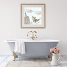 Aventures de baleines - Impression d'art côtier po