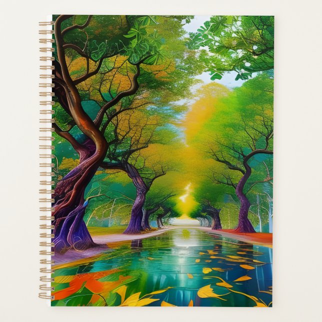 Avenue des arbres feuilles d'automne Planner (Devant)