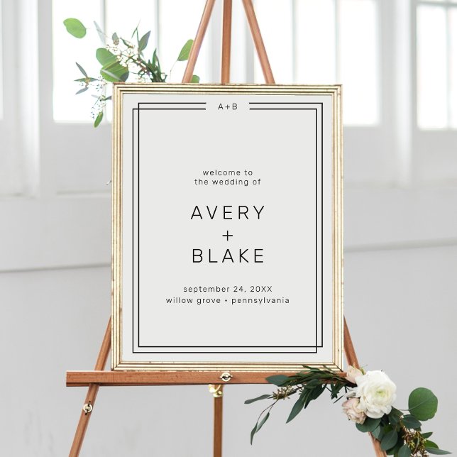 AVERA Mariage moderne Modèle Affiche de bienvenue (AVERY Modern Wedding Welcome Sign Template)
