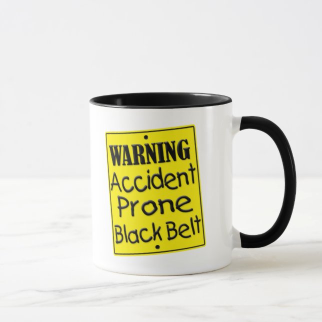 Avertissement Accident Prone Black Belge Mug (Droite)