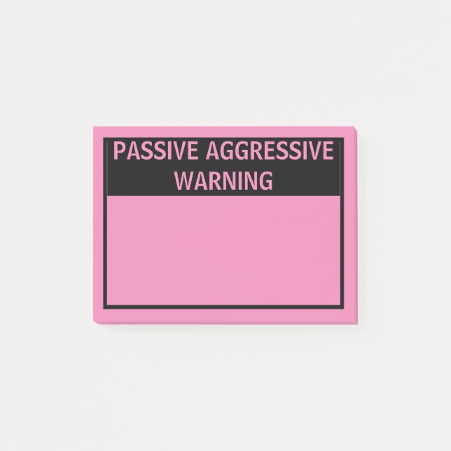 AVERTISSEMENT AGRESSIF PASSIF NOTES POST-IT (Devant)