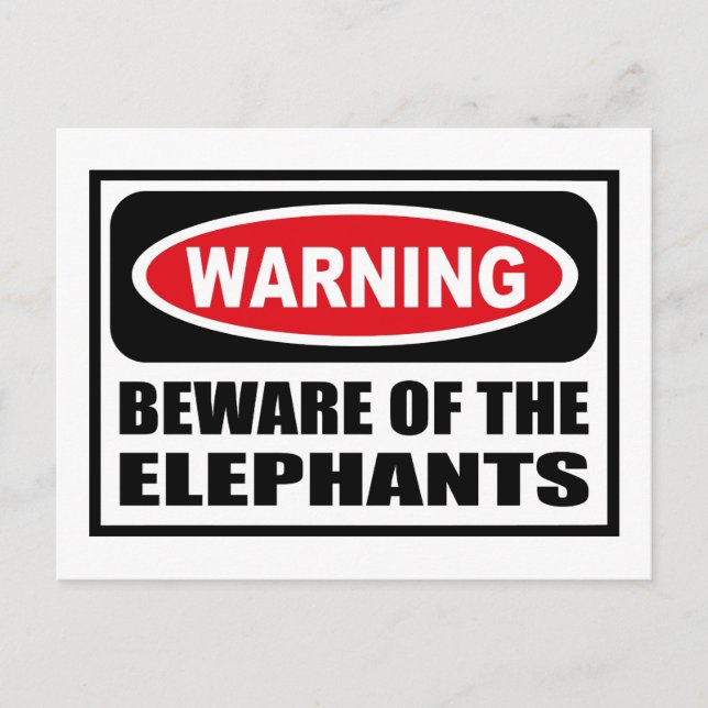 Avertissement ATTENTION DE LA Carte postale ELEPHA (Devant)