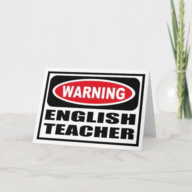 Avertissement Carte de voeux ENSEIGNANT ANGLAIS (Devant)