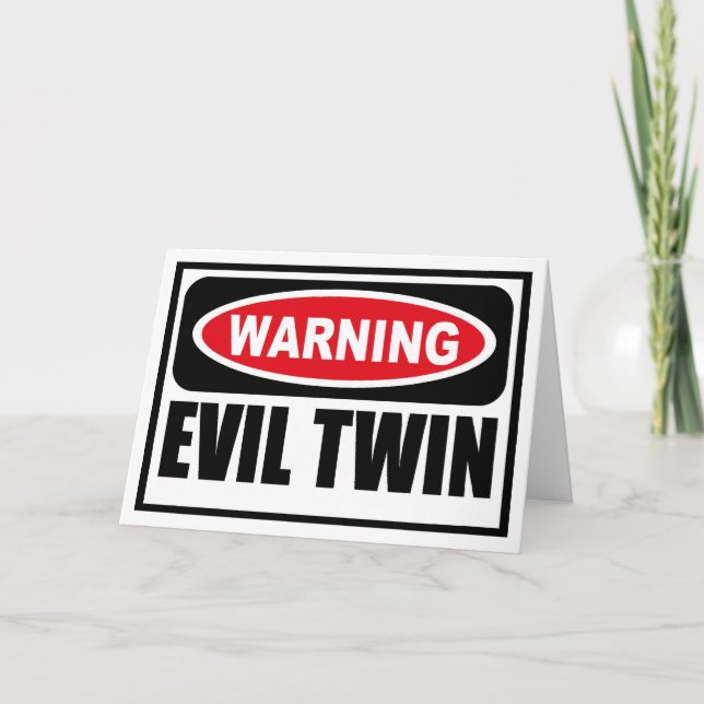 Avertissement Carte de voeux EVIL TWIN (Devant)