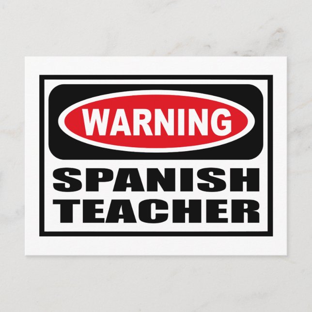 Avertissement Carte postale ENSEIGNANT ESPAGNOL (Devant)