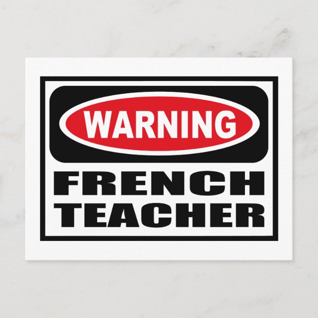 Avertissement Carte postale ENSEIGNANT FRANÇAIS (Devant)