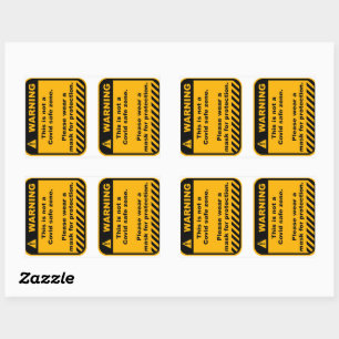Avertissement Covid zone papier autocollant