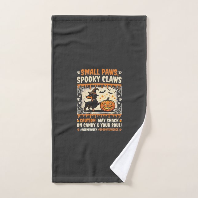 Avertissement de chien de Dachshund d'Halloween ef (Serviette à main)