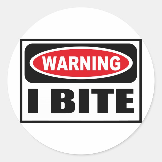 Avertissement I BITE Sticker (Devant)