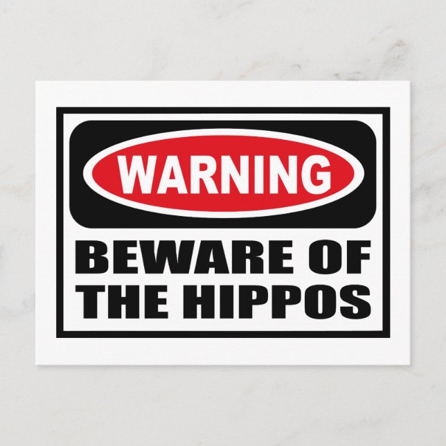 Avertissement MÉFIEZ DE LA Carte Postale HIPPOS (Devant)