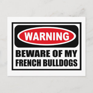 Avertissement MÉFIEZ DE MA CARTE Postale BULLDOGS