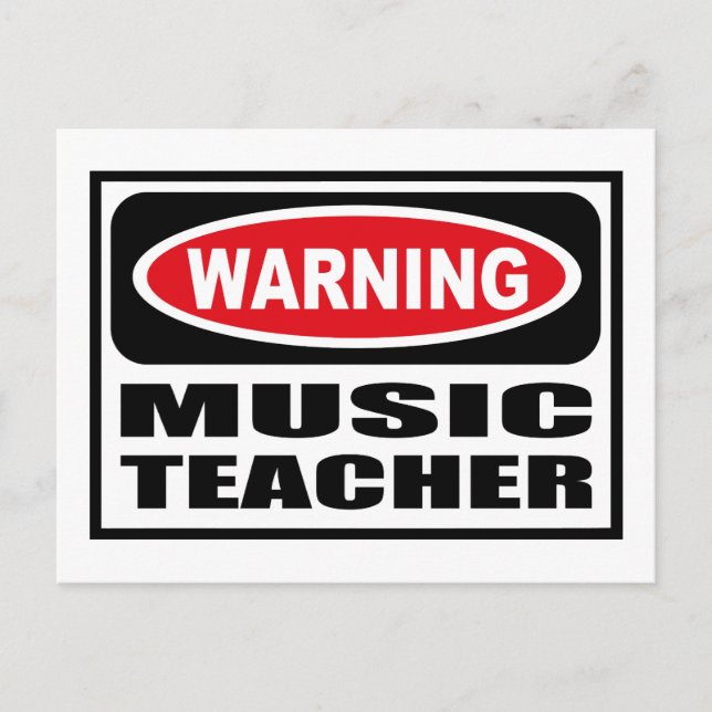 Avertissement MUSIC TEACHER Carte postale (Devant)