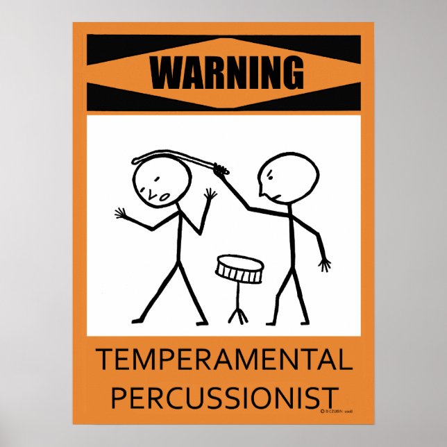 Avertissement Poster de percussionniste temporaire (Devant)