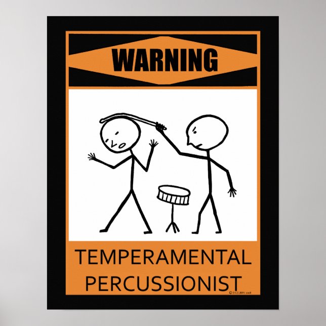 Avertissement Poster de percussionniste temporaire (Devant)