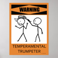 Avertissement Poster de trompette tempéré