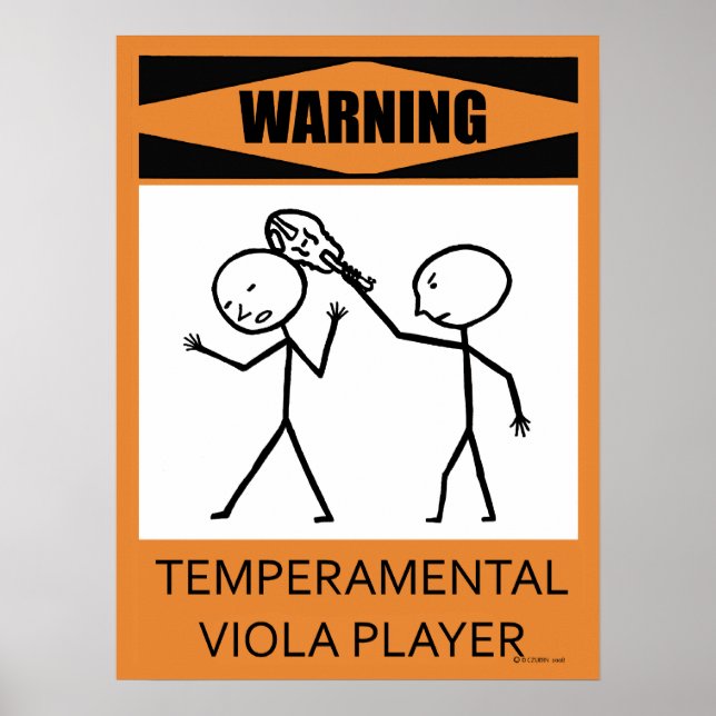 Avertissement Poster du joueur de viola Temperamen (Devant)