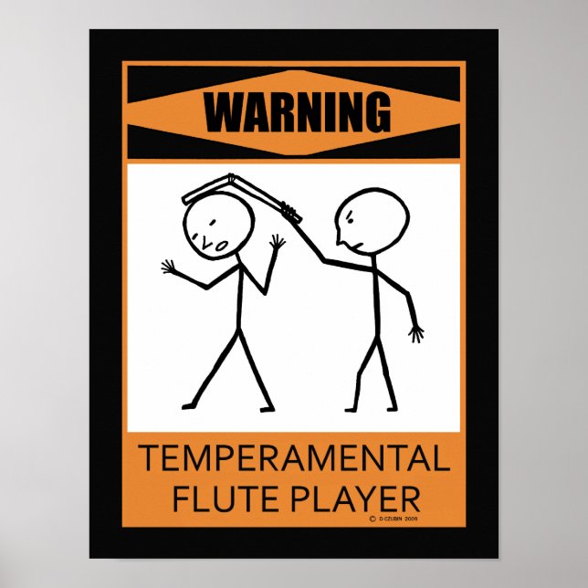 Avertissement Poster du lecteur de flute temporair (Devant)