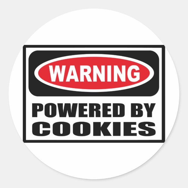 Avertissement POWERED BY COOKIES Sticker (Devant)