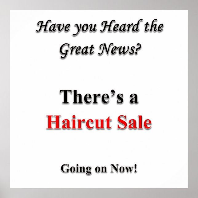 Avez-vous entendu Haircut Vente Poster Matte (Devant)