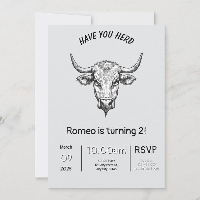 Avez-Vous Entendu La Carte D'Invitation Anniversai (Devant)