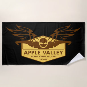 AVHS Boys Swim Dive Logo Serviette Brown Gold