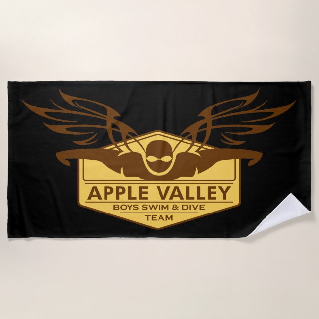 AVHS Boys Swim Dive Logo Serviette Brown Gold (Devant)