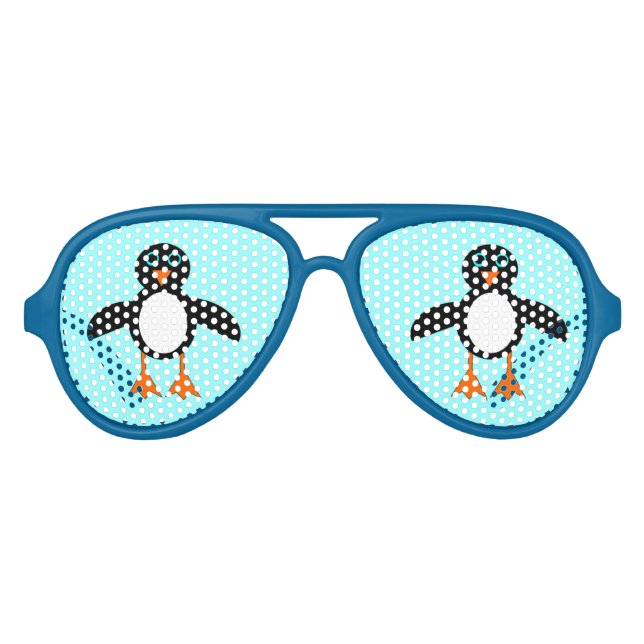 Aviateur Lunettes de fête de pingouin mignon (Devant)
