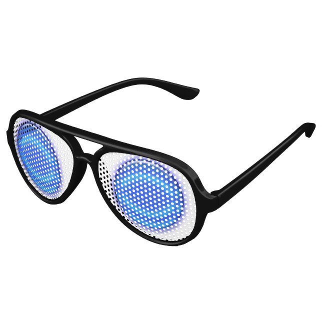 Aviateur Lunettes de fête - Orbes bleues (Angle)