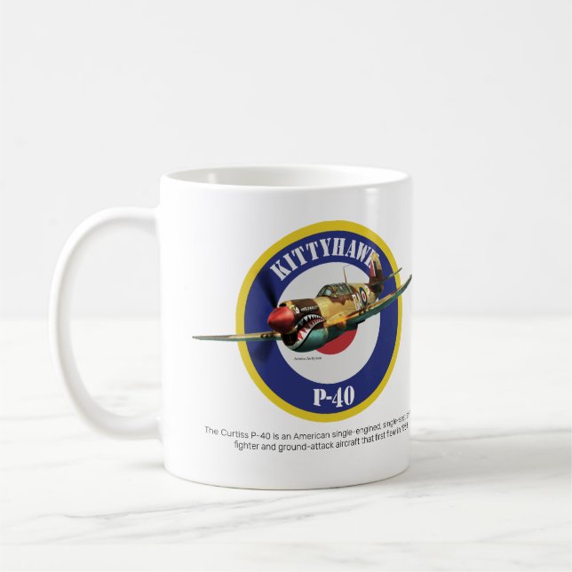 Aviation Art Mug " P-40 Kittyhawk" (Gauche)