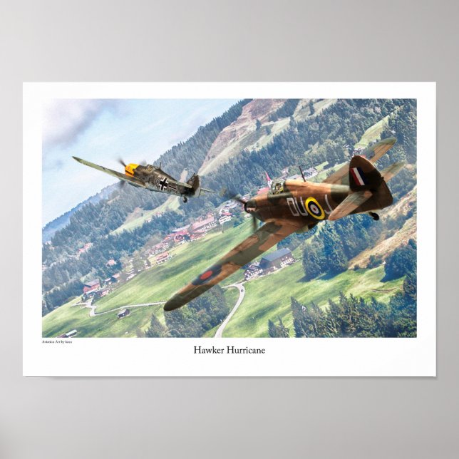 Aviation Art Poster "Hawker Hurricane" (Devant)
