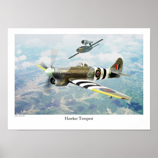 Aviation Art Poster "Hawker Tempest" (Devant)