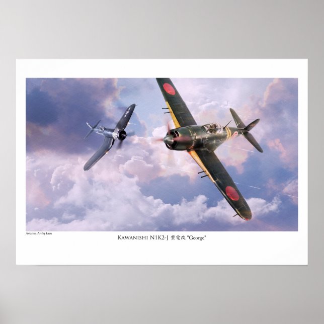 Aviation Art Poster "Kawanishi N1K2-J George" (Devant)