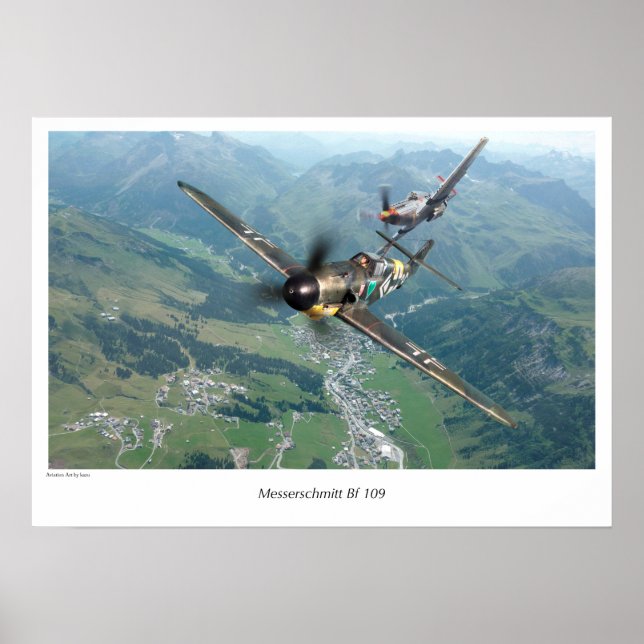 Aviation Art Poster "Messerschmitt Bf 109" (Devant)