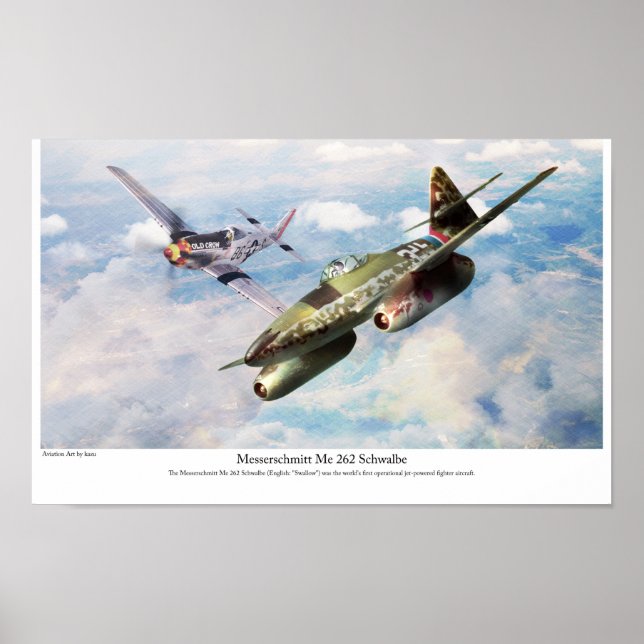 Aviation Art Poster "Messerschmitt Me 262" (Devant)