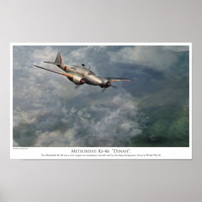 Aviation art Poster 　Mitsubishi Ki-46 "Dinah" (Devant)
