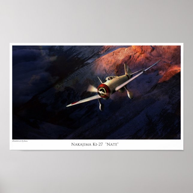 Aviation Art Poster "Nakajima Ki-27"Nate"” (Devant)