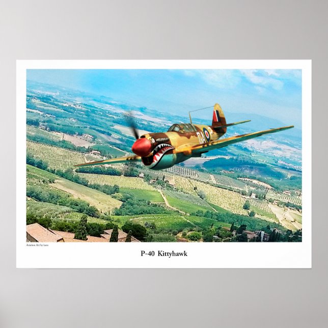 Aviation Art Poster "P-40  Kittyhawk" (Devant)