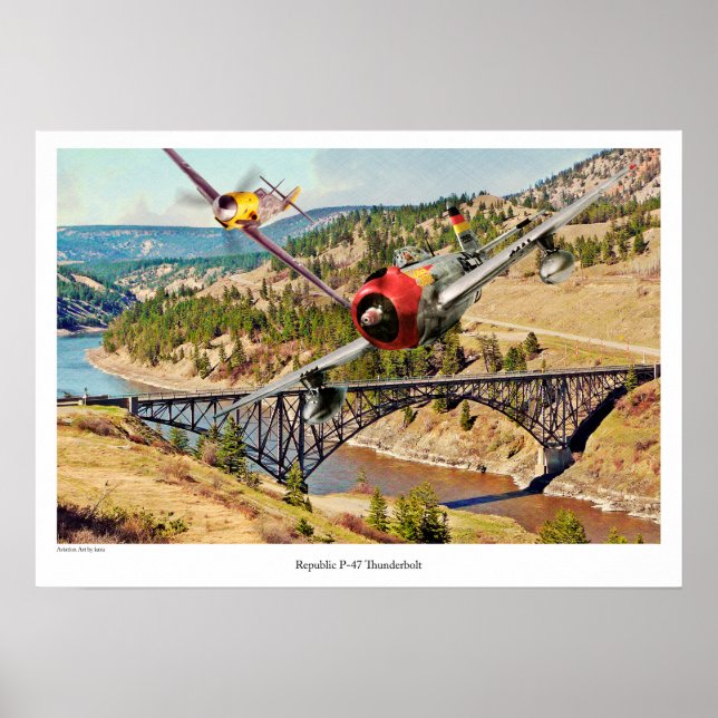 Aviation Art Poster "P-47 Thunderbolt" (Devant)