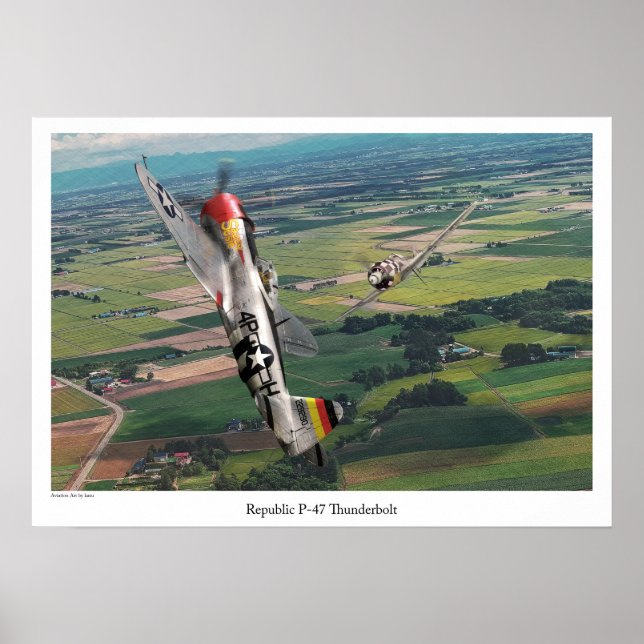 Aviation Art Poster "P-47 Thunderbolt" (Devant)